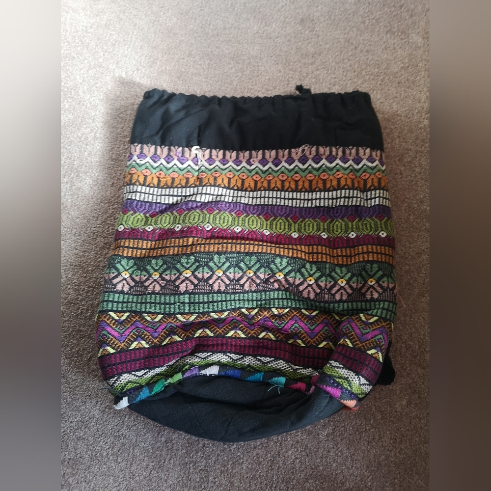 3/$45 Colorful Patterned Drawstring Bag - Picture 2 of 4
